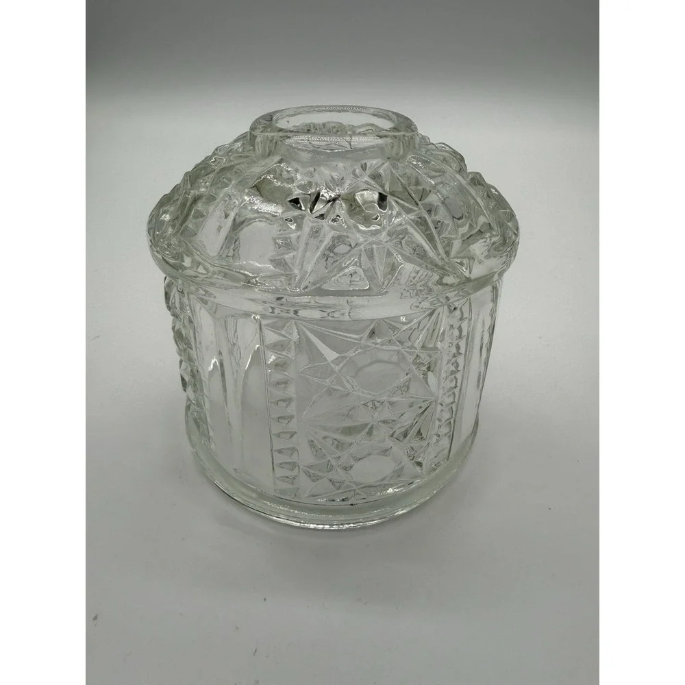 VTG Indiana Glass Stars And Bars Fairy Lamp Shade Only Clear